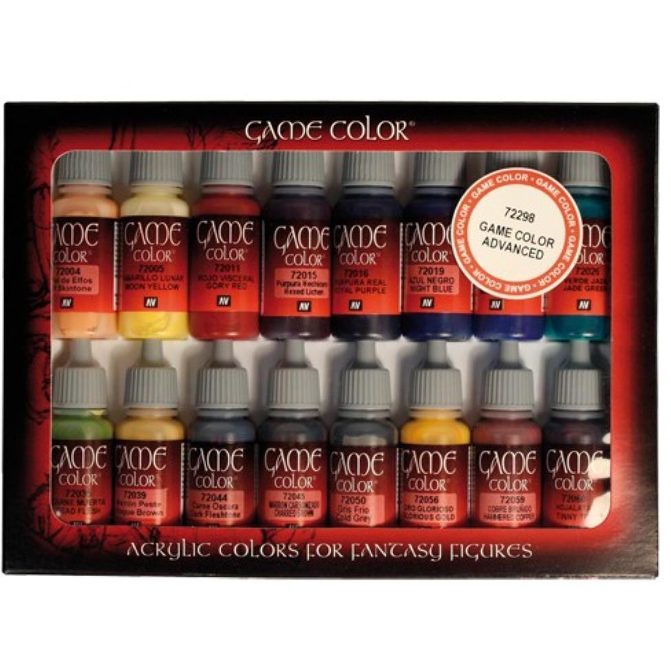 Vallejo Advanced Game Color Paint Set (16 Colors) - Hobby and
