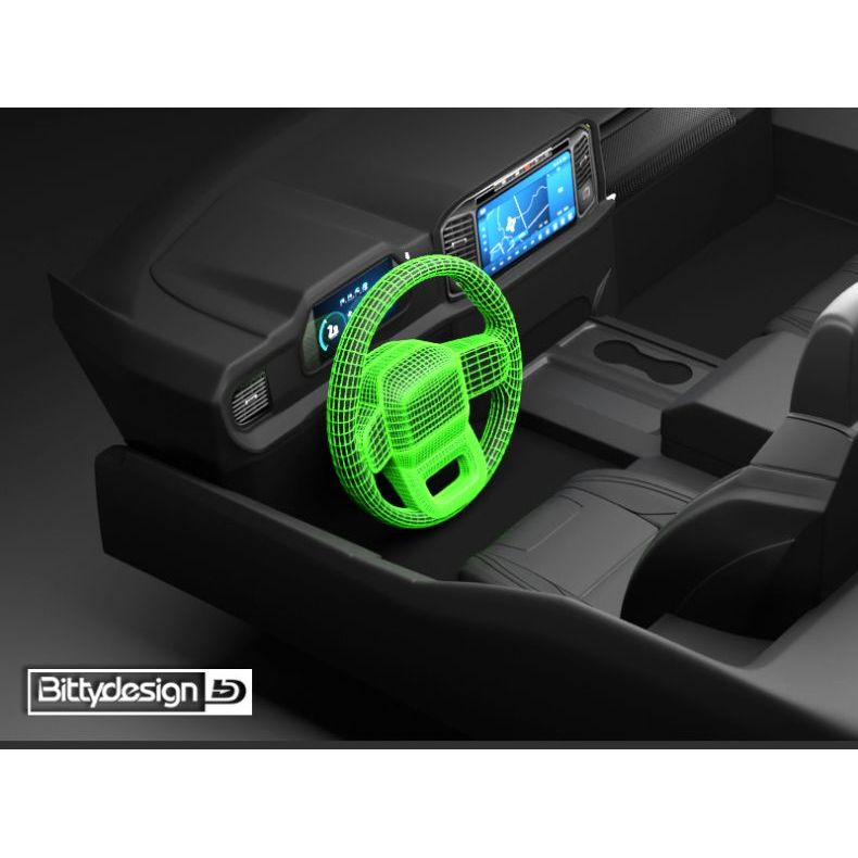 BITTYDESIGN 1/10 Rock1 Steering Wheel for Rock Crawler Interior Cockpit