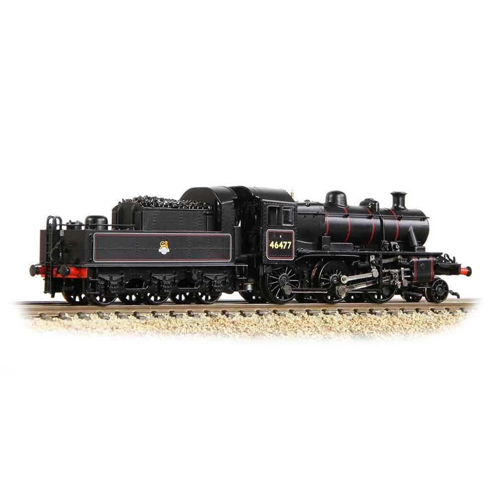 GRAHAM FARISH N LMS Ivatt 2MT 46477 BR Lined Black (Early Emblem)