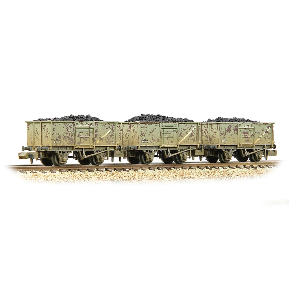 GRAHAM FARISH N B89616 16T Steel Mineral with Top Flap Doors 3-Wagon Pack BR Grey [WL] [W]