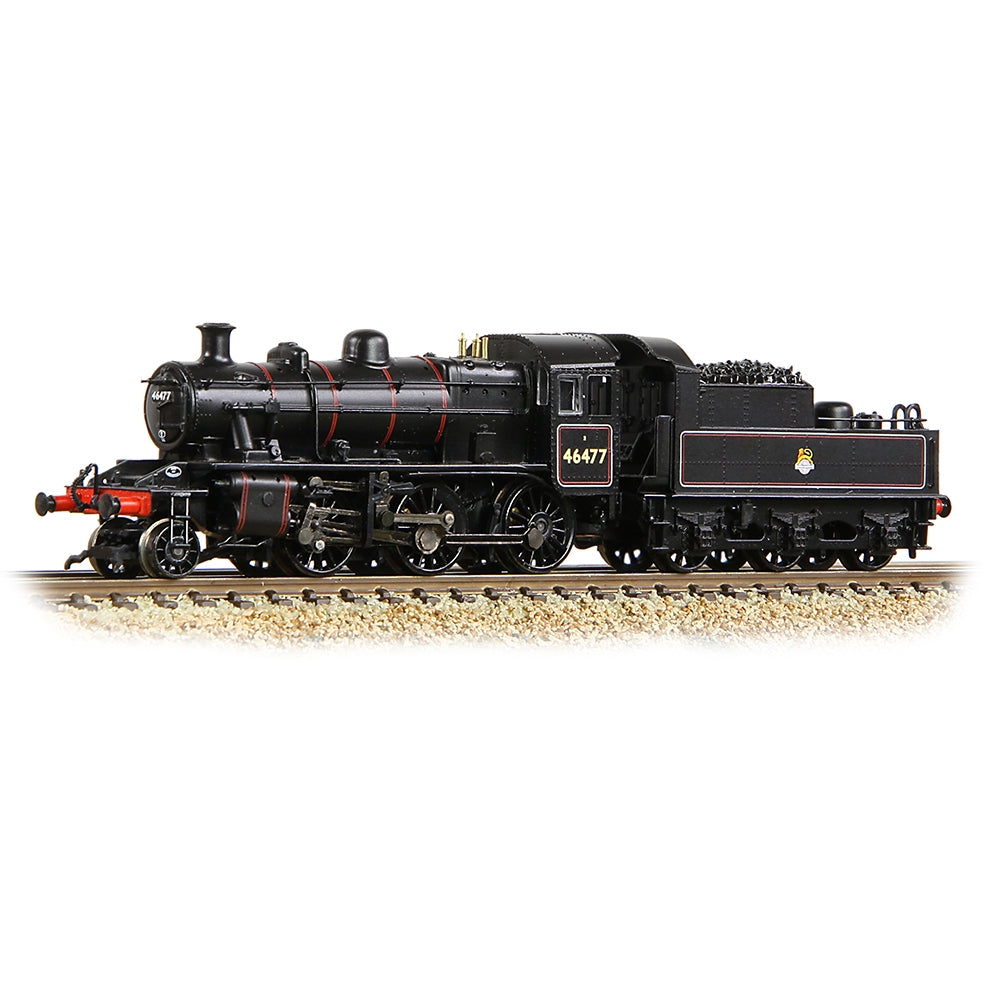 GRAHAM FARISH N LMS Ivatt 2MT 46477 BR Lined Black (Early Emblem)