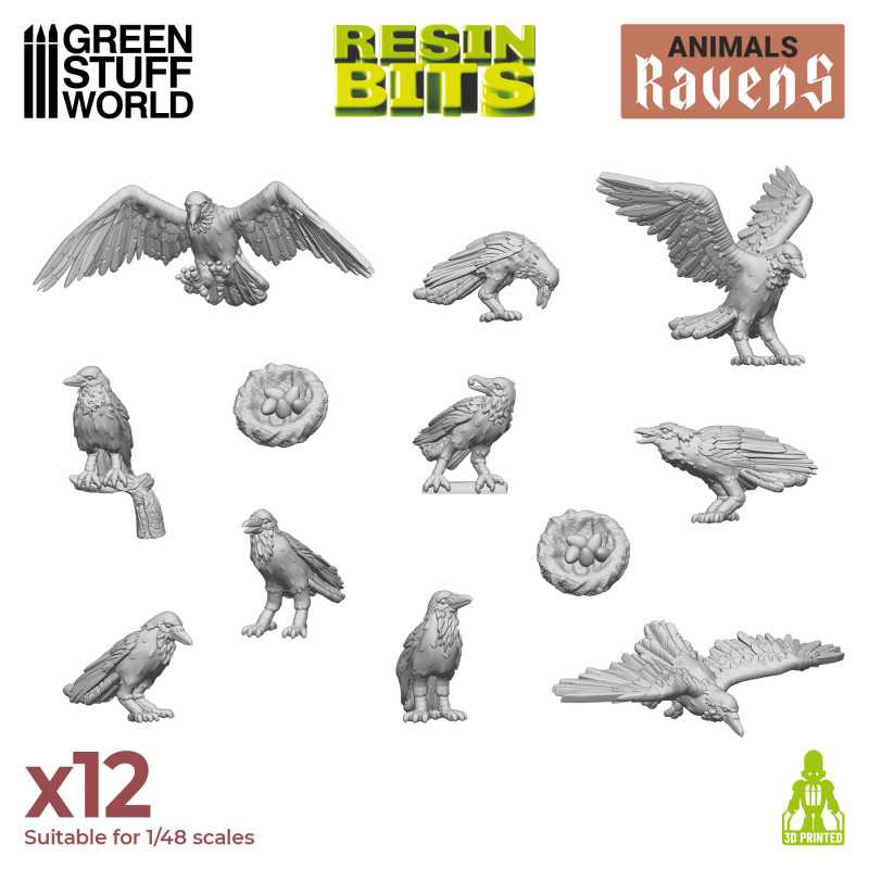 GREEN STUFF WORLD 3D printed set - Ravens