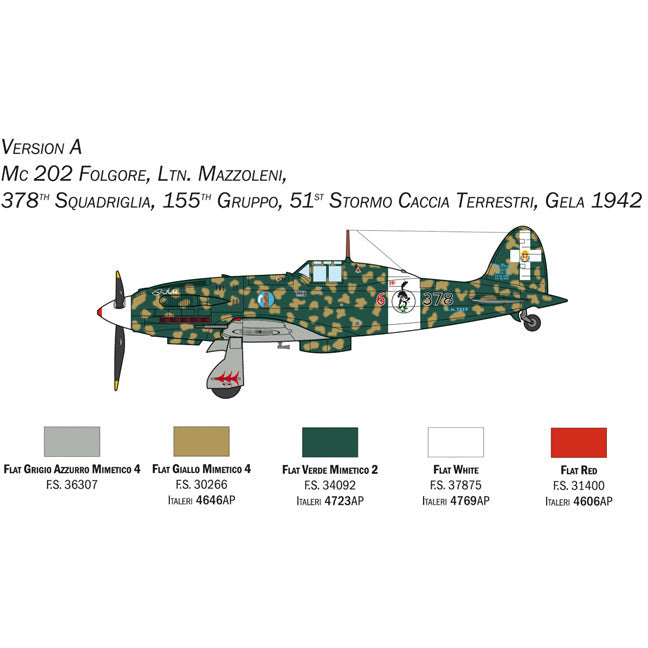 ITALERI 1/72 MC.202 Folgore with Super Decal Sheet