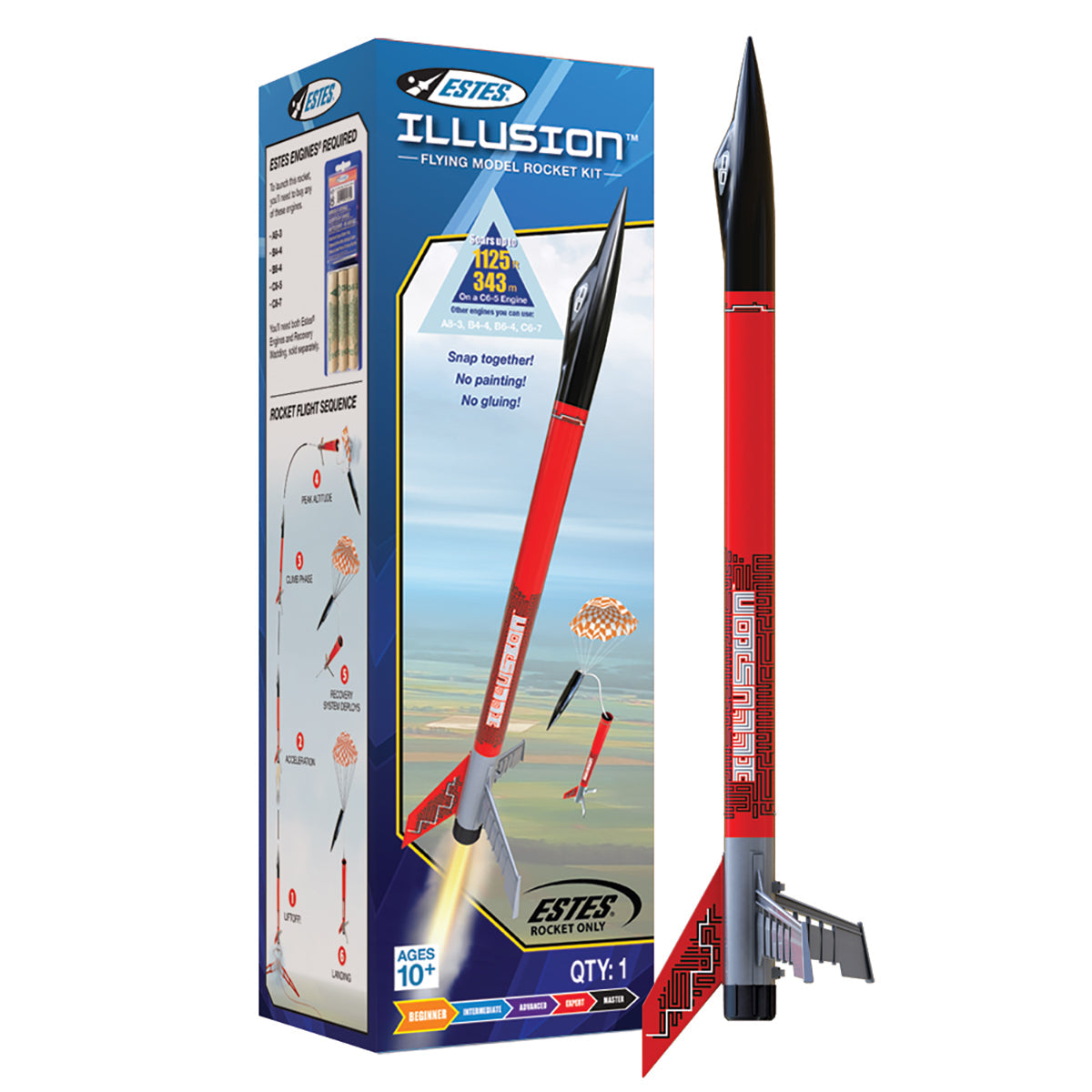 ESTES Illusion Beginner Model Rocket Kit (18mm Standard Engine)