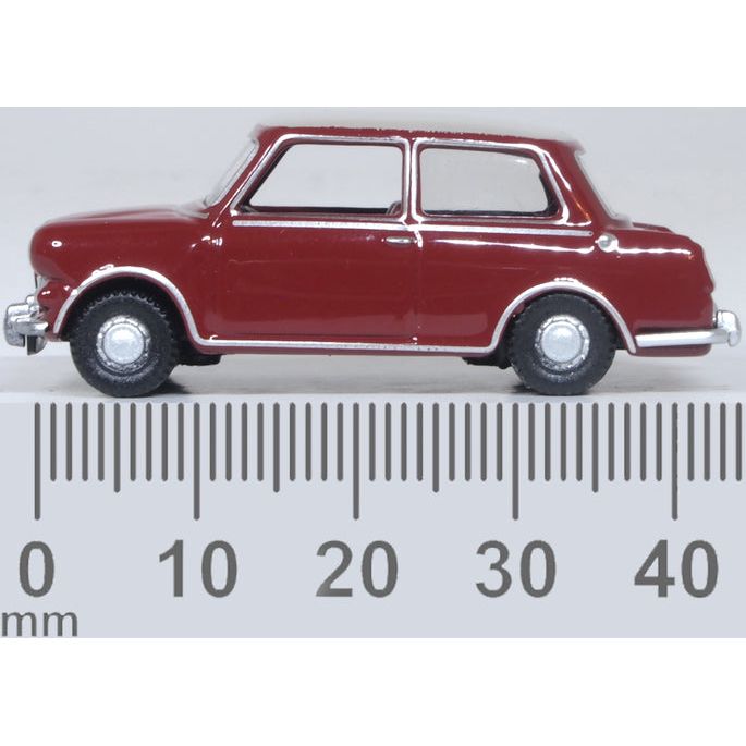 OXFORD 1/76 Riley Elf MkIII Damask Red Whitehall Beige