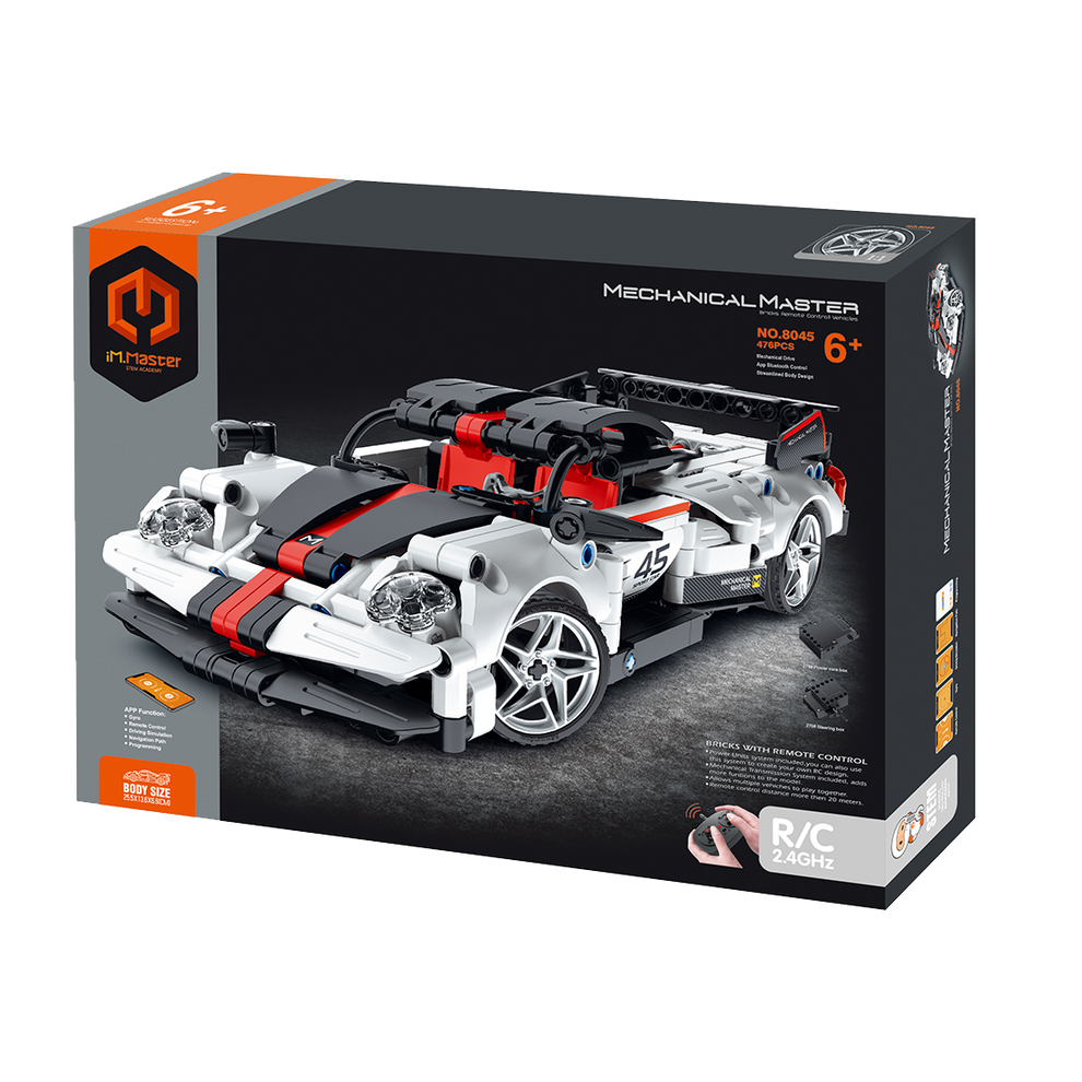 IM.MASTER 2.4G R/C PROGRAMMING SUPER CAR WHITE 476PCS C16