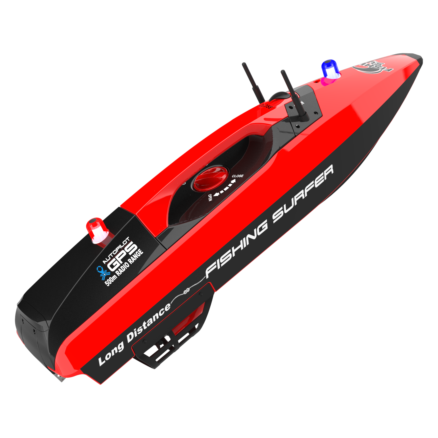 JOYSWAY Fishing Surfer V2 RC Surfcasting Bait Boat 2.4GHz RTR with GPS (Red)