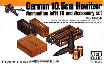 AFV Club 1/35 German 10.5cm Howitzer Ammunition And Accessory Set Plastic Model Kit [AF35062]