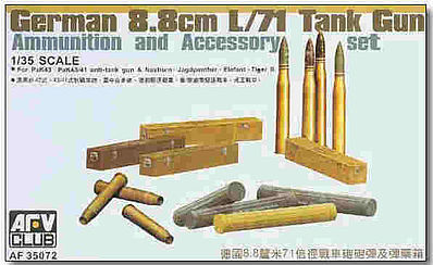 AFV Club 1/35 German 8.8cm L/71 Tank Gun Ammunition And Accessory Set Plastic Model Kit [AF35072]