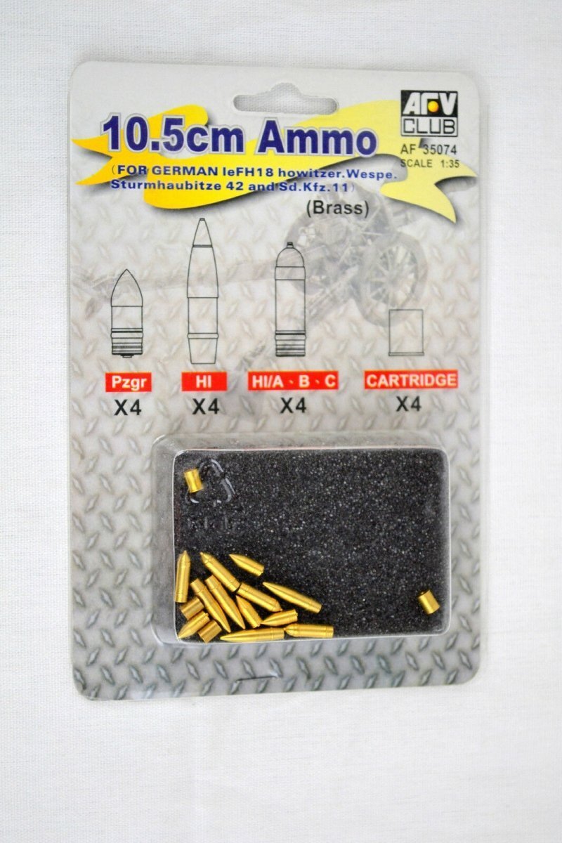 AFV Club 1/35 German leFH 18 10.5cm Ammo (Brass) Plastic Model Kit [AF35074]