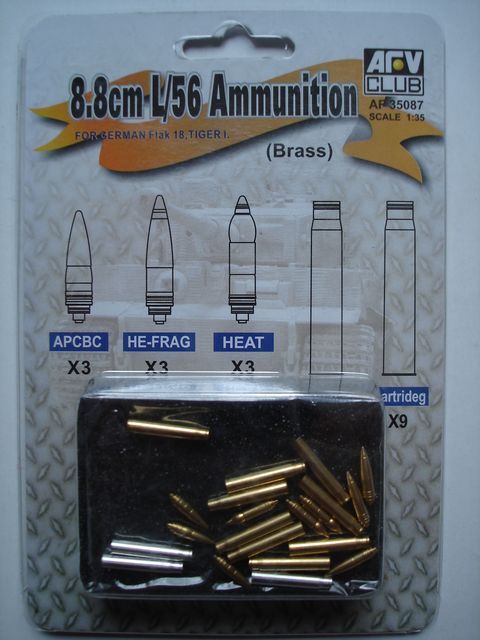 AFV Club 1/35 German 8.8cm/L56 Ammo Set (Brass+Aluminum) Plastic Model Kit [AF35087]