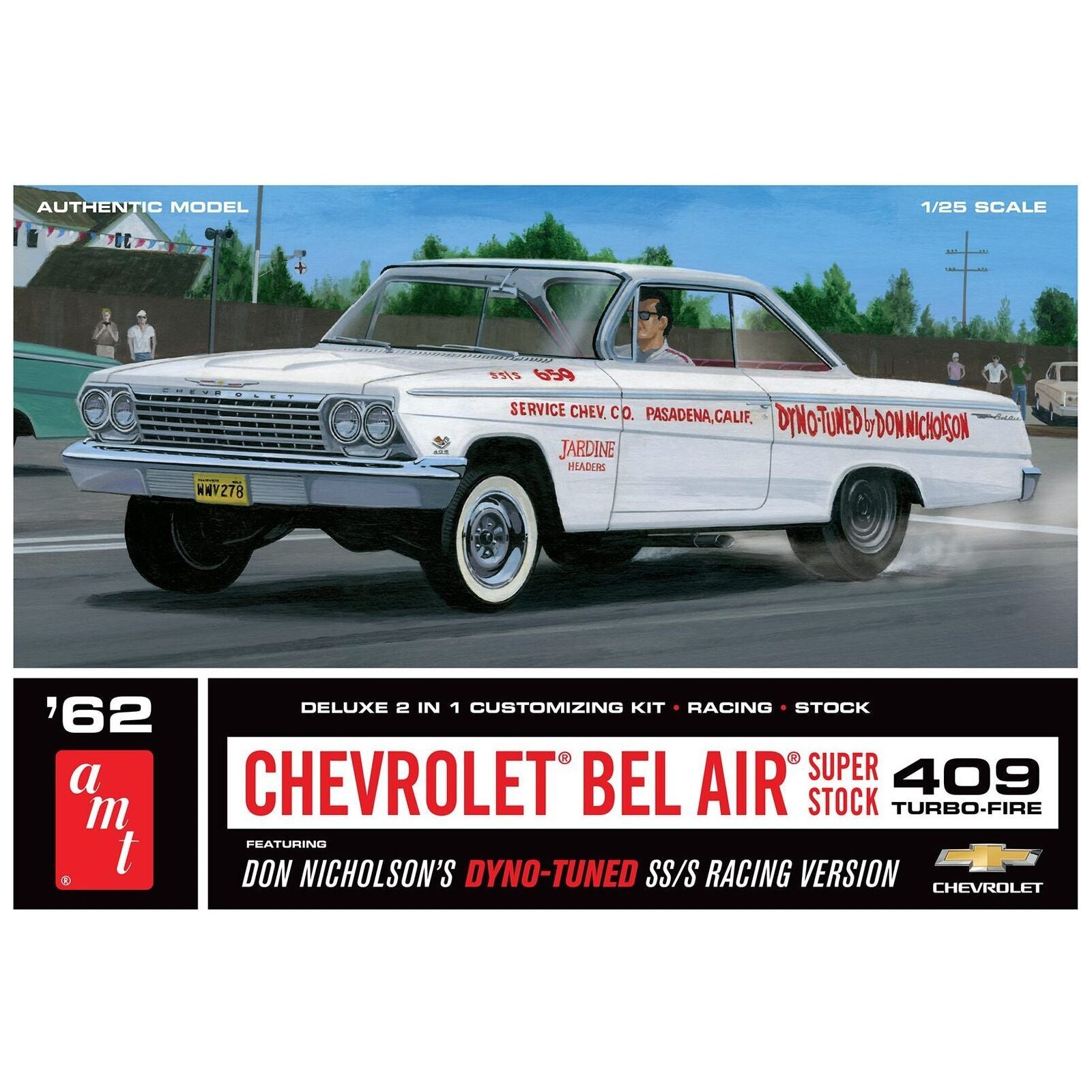 AMT 1/25 1962 Chevy Bel Air Super Stock Don Nicholson Plastic Model Kit