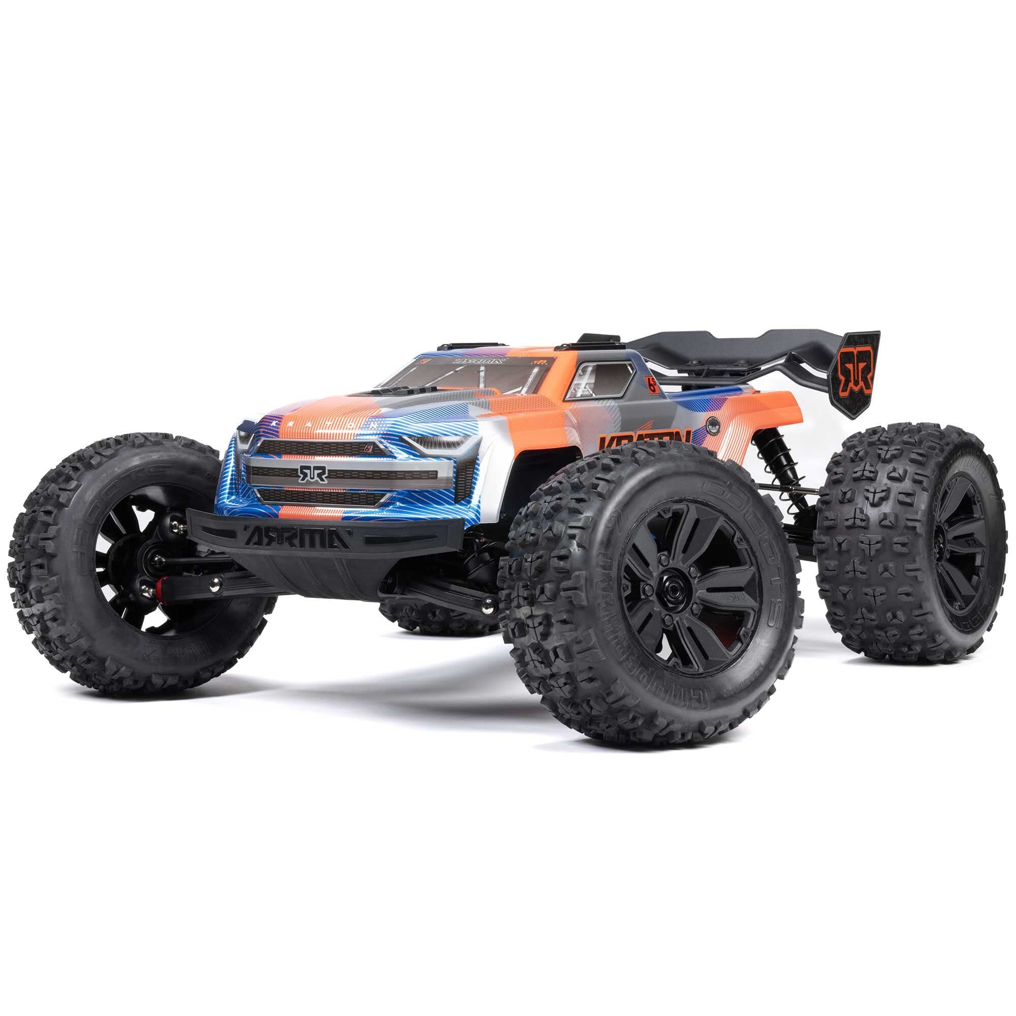 Arrma Kraton 6S BLX 4X4 1/8 Speed Monster Truck, RTR, Orange/Blue