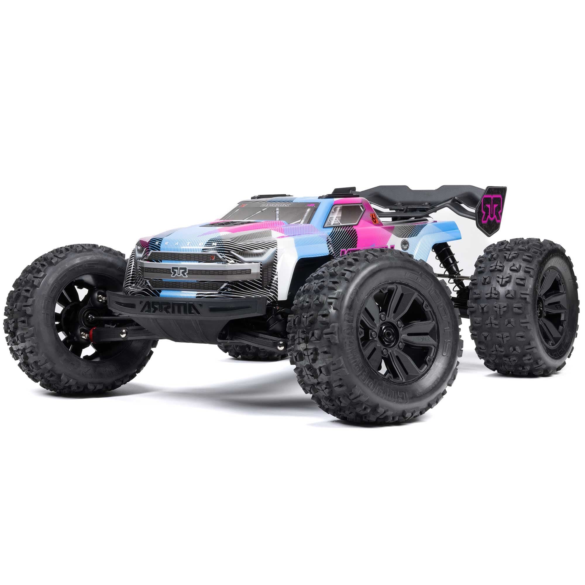 Arrma Kraton 6S BLX 4X4 1/8 Speed Monster Truck, RTR, Pink/Blue