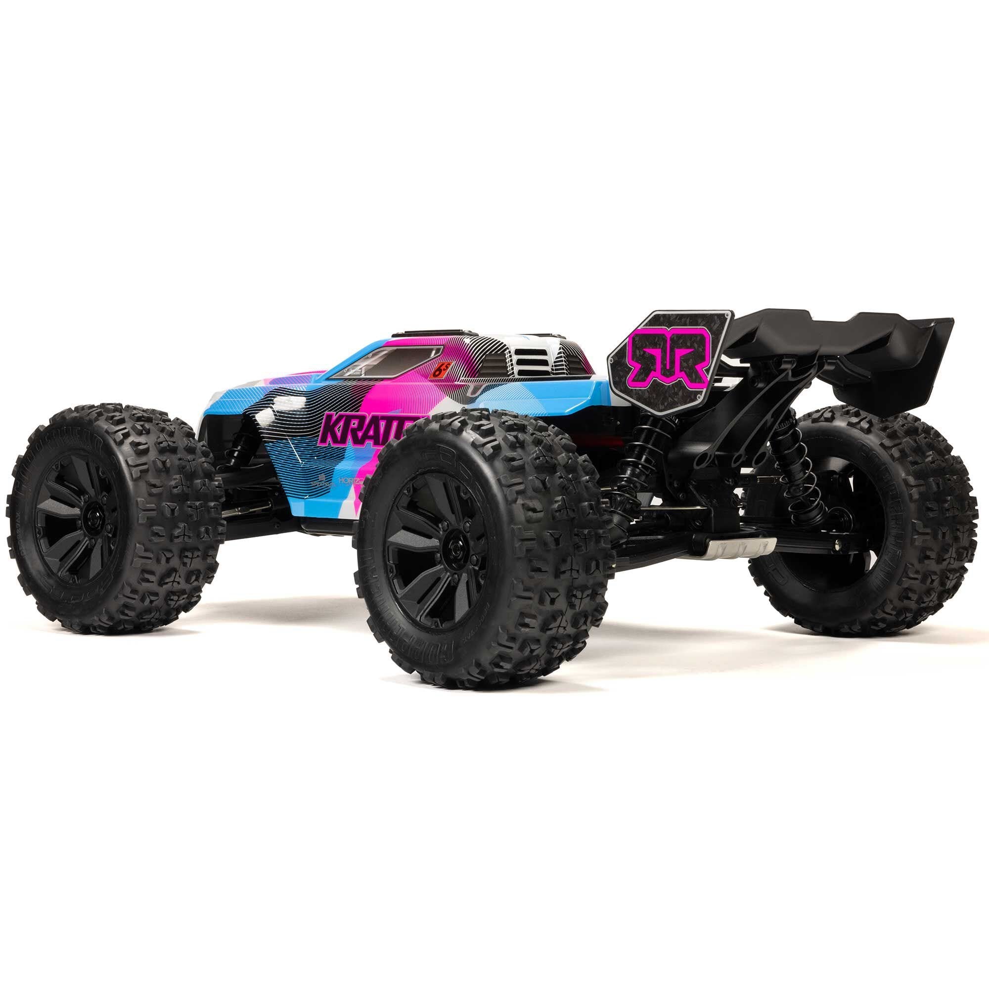 Arrma Kraton 6S BLX 4X4 1/8 Speed Monster Truck, RTR, Pink/Blue