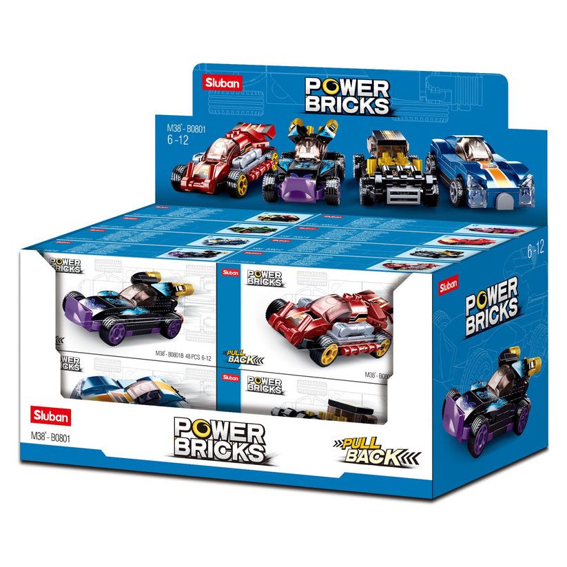 SLUBAN POWER BRICKS PULL BACKS CARS RANDOM PACK