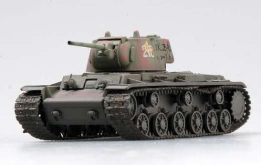 Easy Model 1/72 Russian KV-1 Model 1942 Heavy Tank (Oliver Green / Carmine) Assembled Model [36292]