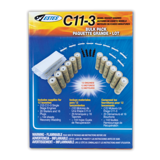 Estes C11-3 (12 pk) Model Rocket Engine Bulk Pack [1726]