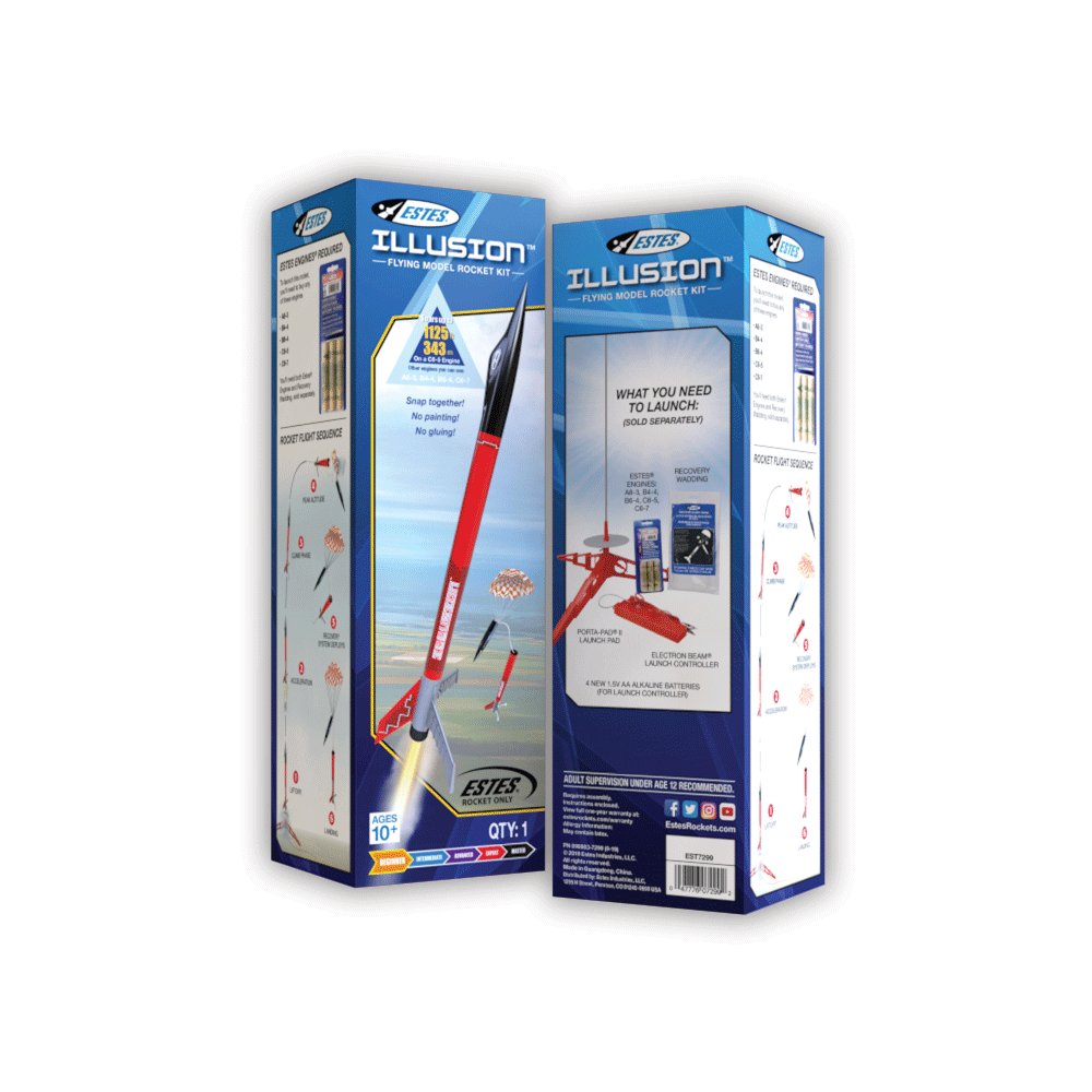 ESTES Illusion Beginner Model Rocket Kit (18mm Standard Engine)