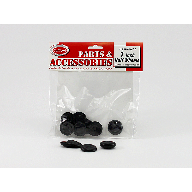 Guillow's 1â€ Plastic Half Wheel (8Â½ wheels) Accessories Pack