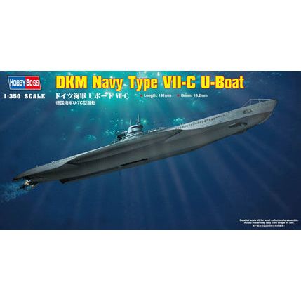 Hobby Boss 1/350 DKM Navy Type VII-C U-Boat Plastic Model Kit [83505]