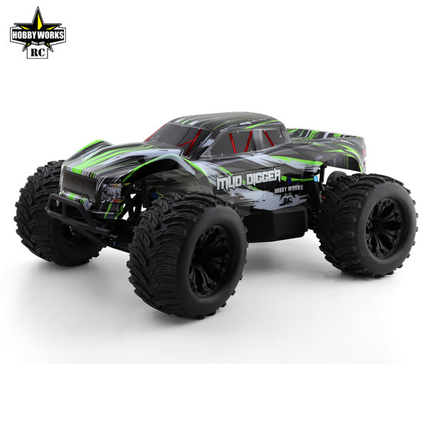 HOBBYWORKS Mud Digger V2 1/10 Brushed RC Monster Truck Green