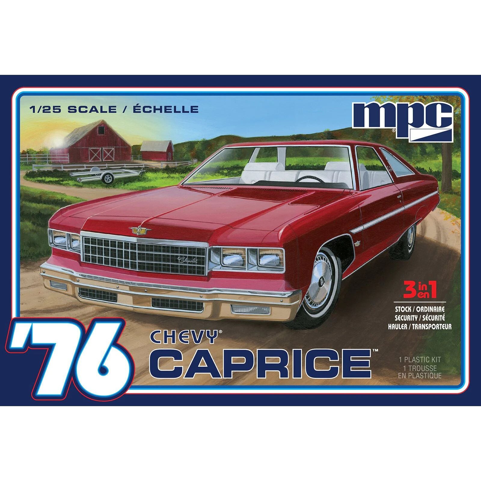 MPC 1/25 1976 Chevy Caprice w/Trailer 2T Plastic Model Kit