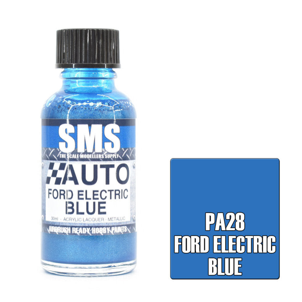 SMS Auto Colour Ford Electric Blue Lacquer Gloss Metallic 30ml