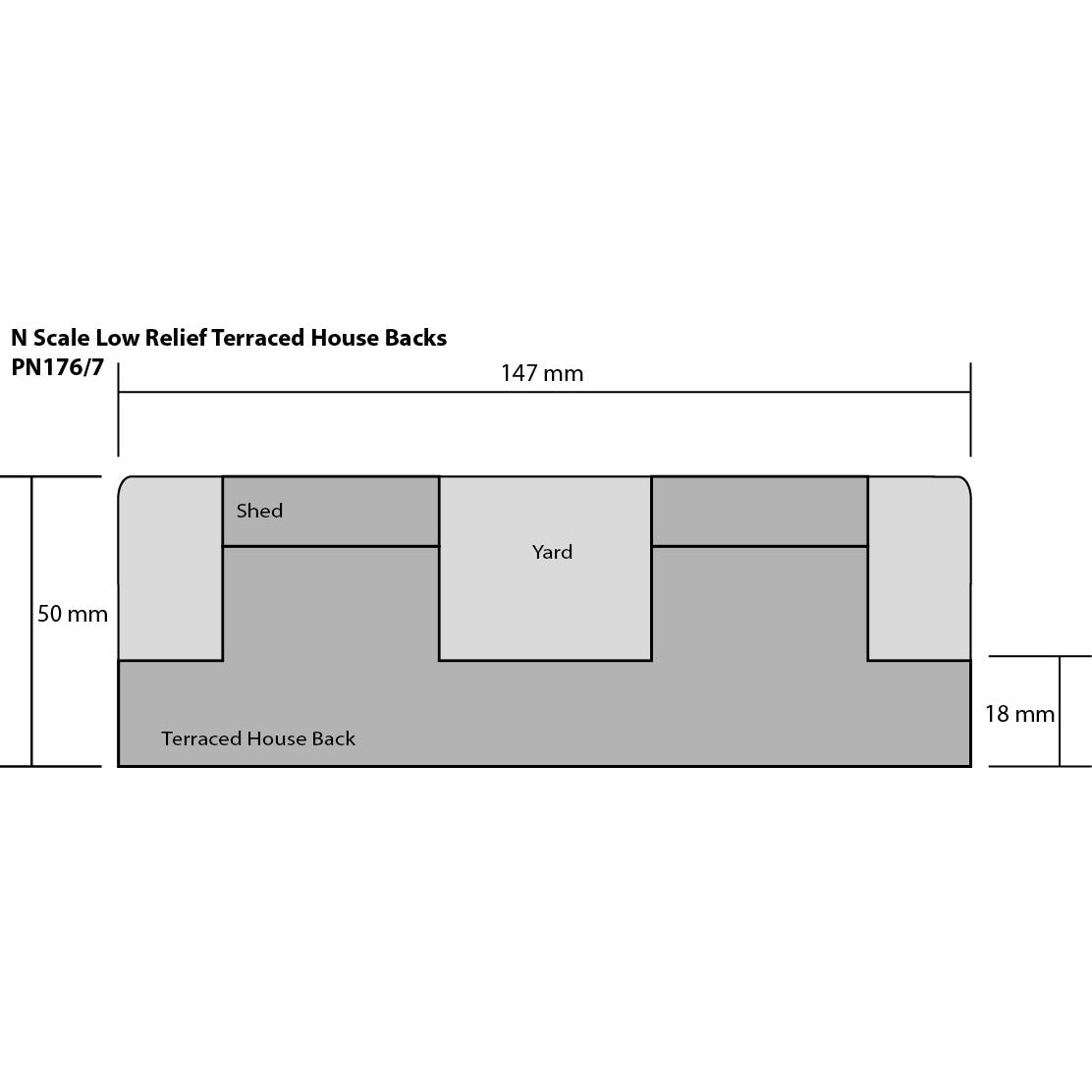 METCALFE N Low Relief Terraced House Backs Brick