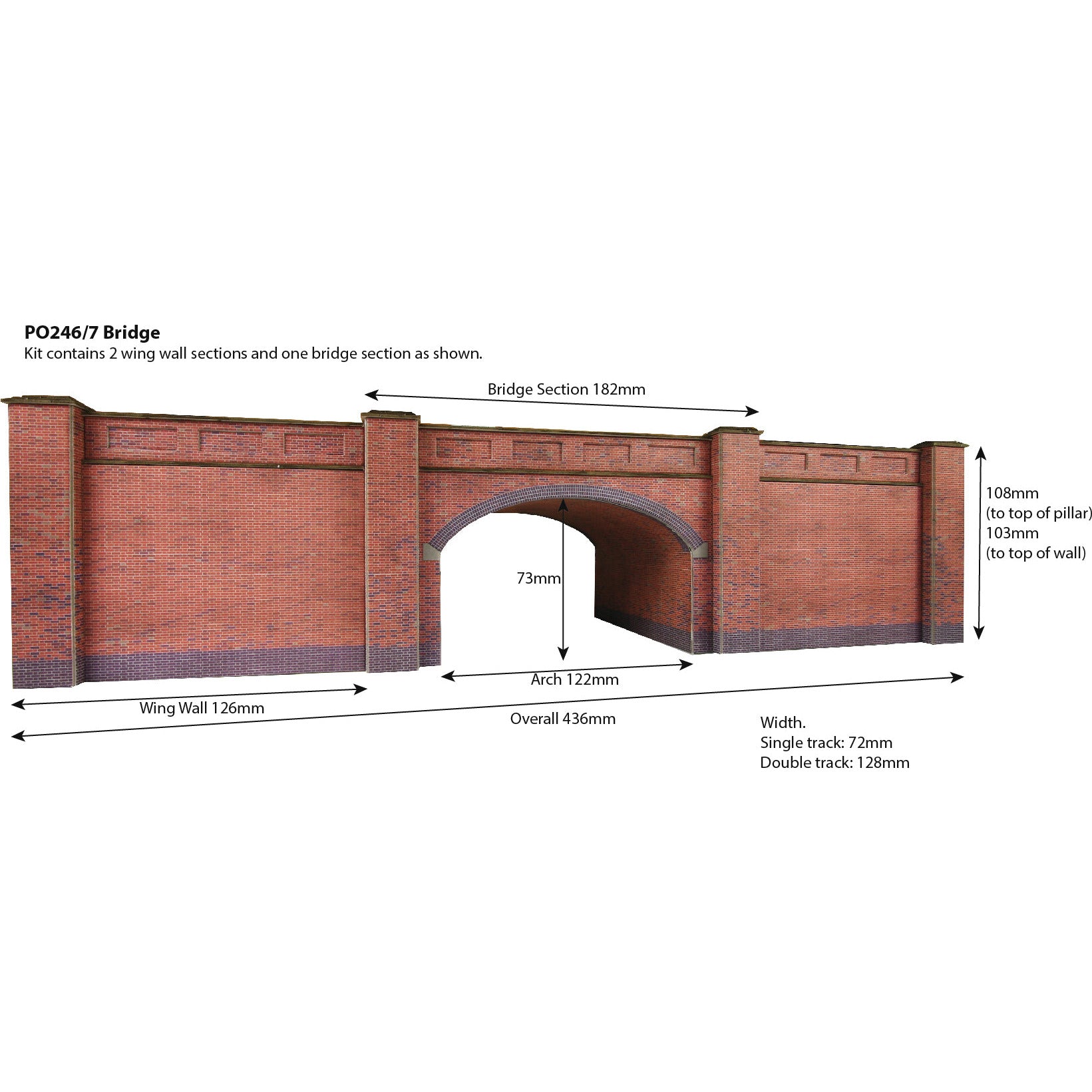 METCALFE OO/HO Railway Bridge Brick