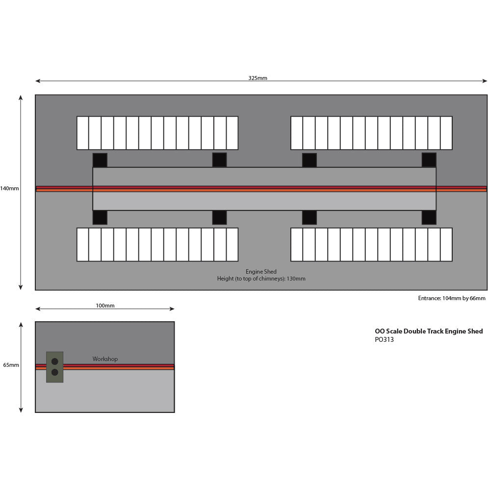 METCALFE OO/HO Double Track Engine Shed