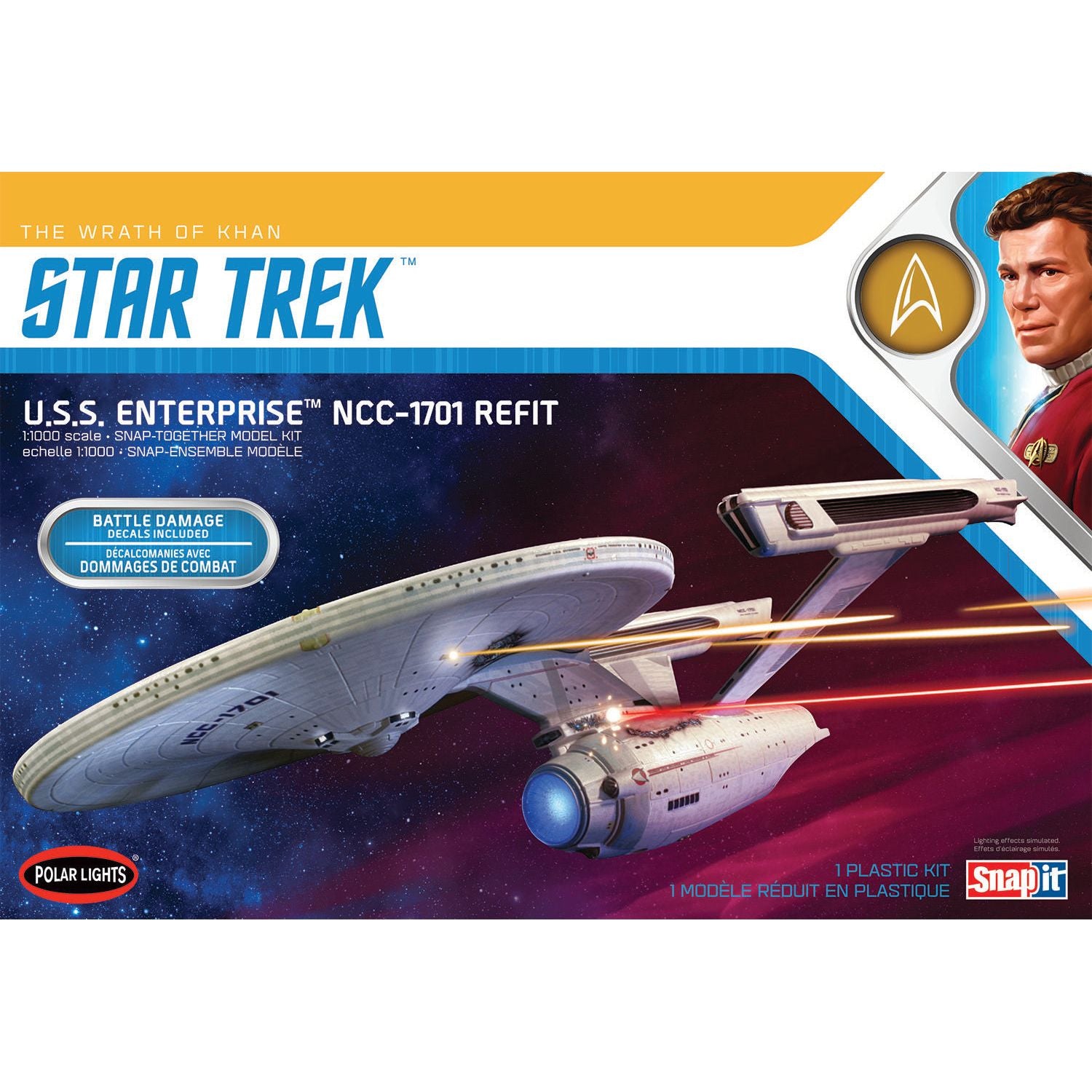 Polar Lights 1/1000 Star Trek U.S.S Enterprise Refit Wrath of Khan Edition 2T Plastic Model Kit