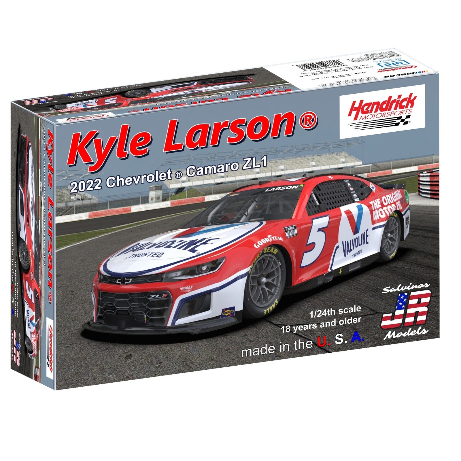 SALVINOS JR 1/24 Hendrick Motorsports Kyle Larson 2022 Camaro - Valvoline Plastic Model Kit