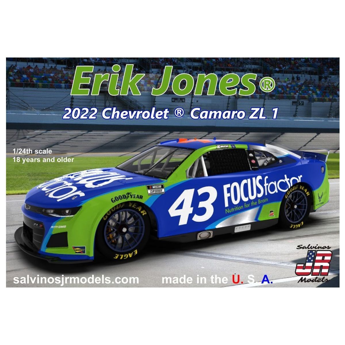 SALVINOS JR 1/24 GMS Racing Erik Jones 2022 Camaro - Primary Livery Plastic Model Kit