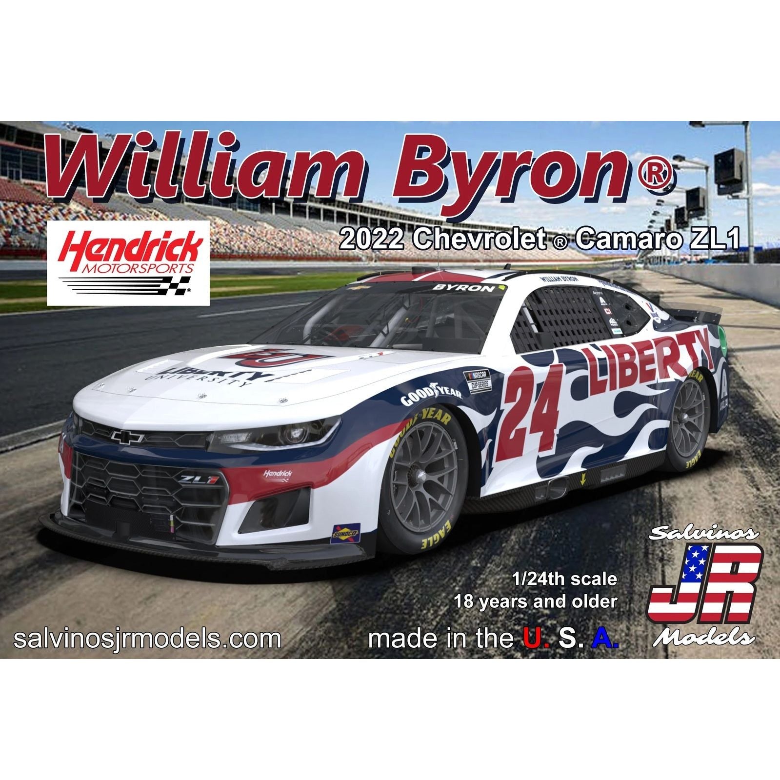 SALVINOS JR 1/24 Hendrick Motorsports William Byron 2022 Camaro-Liberty University Plastic Model Kit