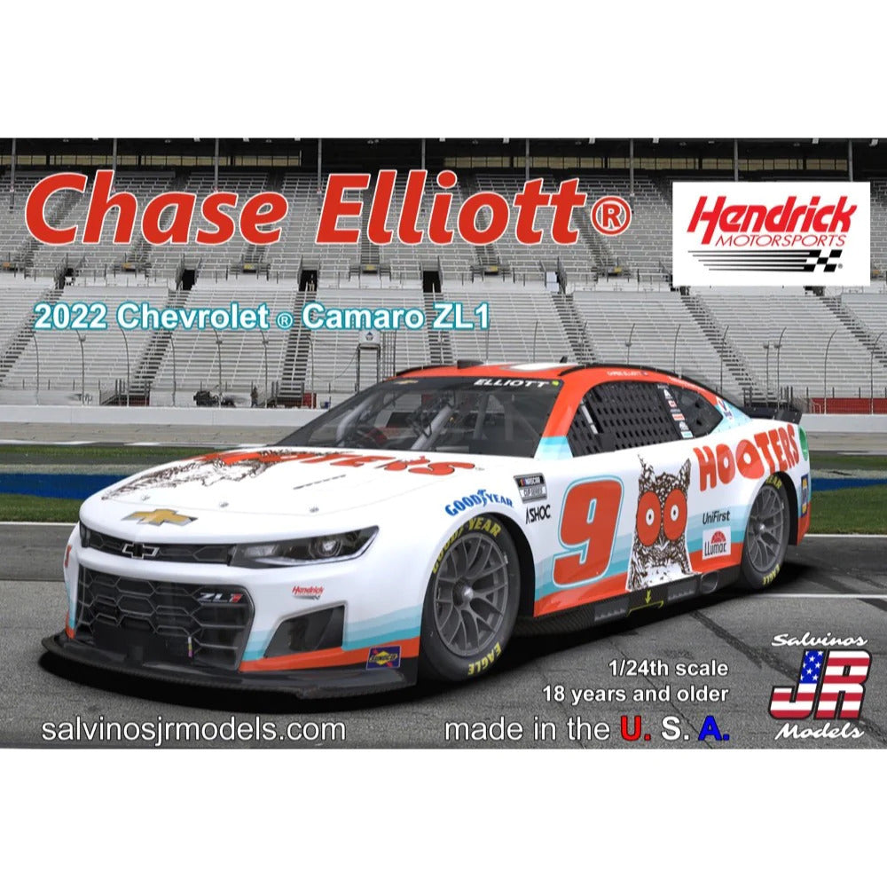 SALVINOS JR 1/24 Hendrick Motorsports Chase Elliot 2022 Camaro - Hooters Plastic Model Kit