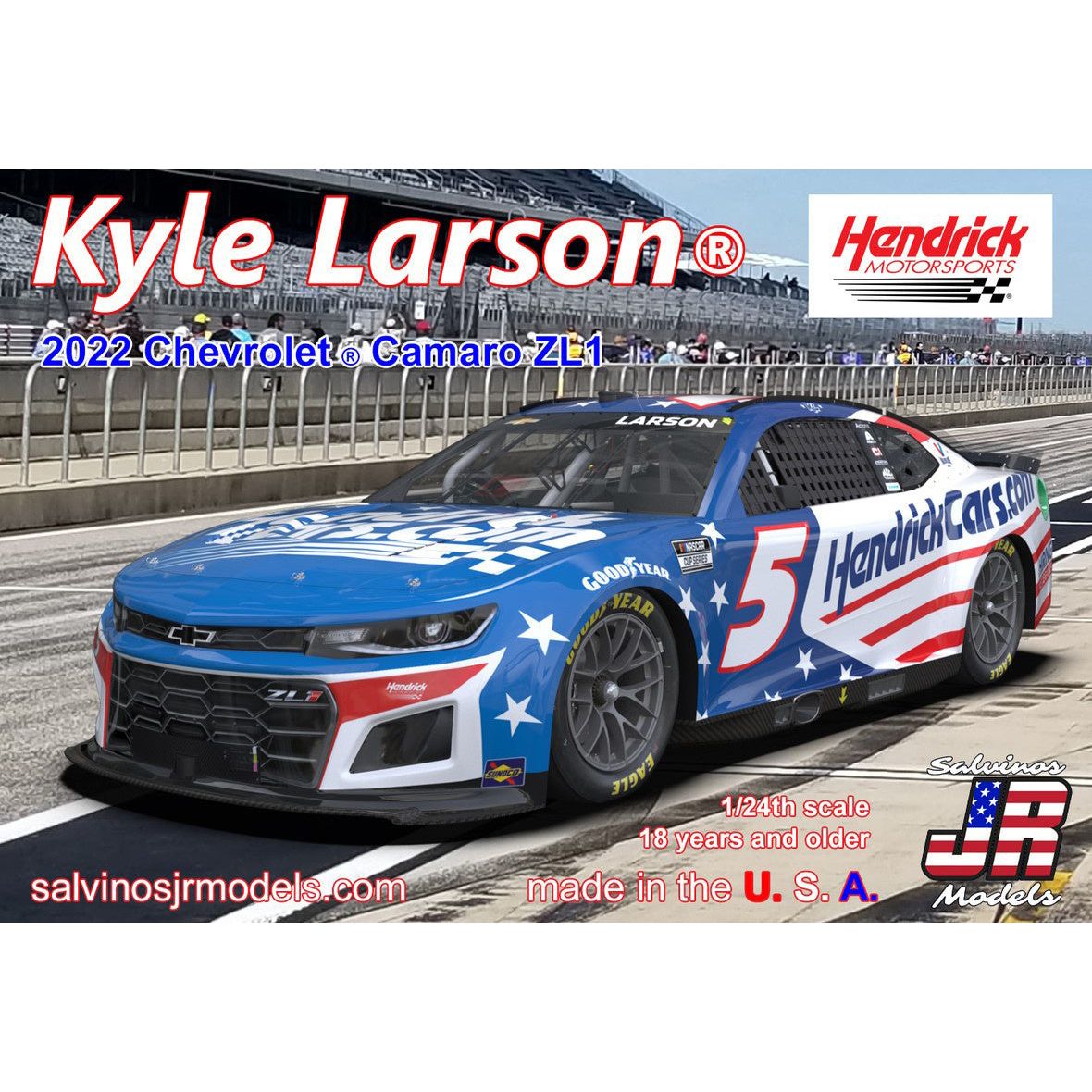 SALVINOS JR 1/24 Hendrick Motorsports Kyle Larson 2022 Camaro- Patriotic Plastic Model Kit