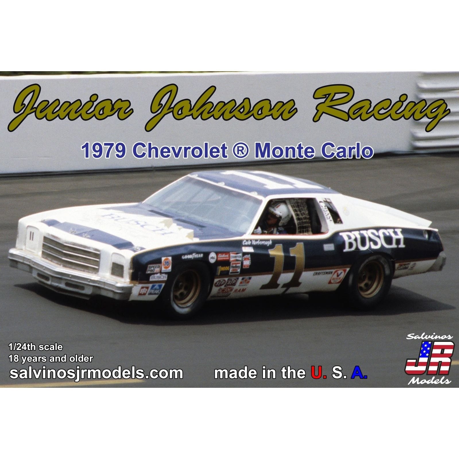 SALVINOS JR 1/25 Junior Johnson Racing 1979 Chevrolet Monte Carlo Driven by Cale Yarborough Plastic Model Kit