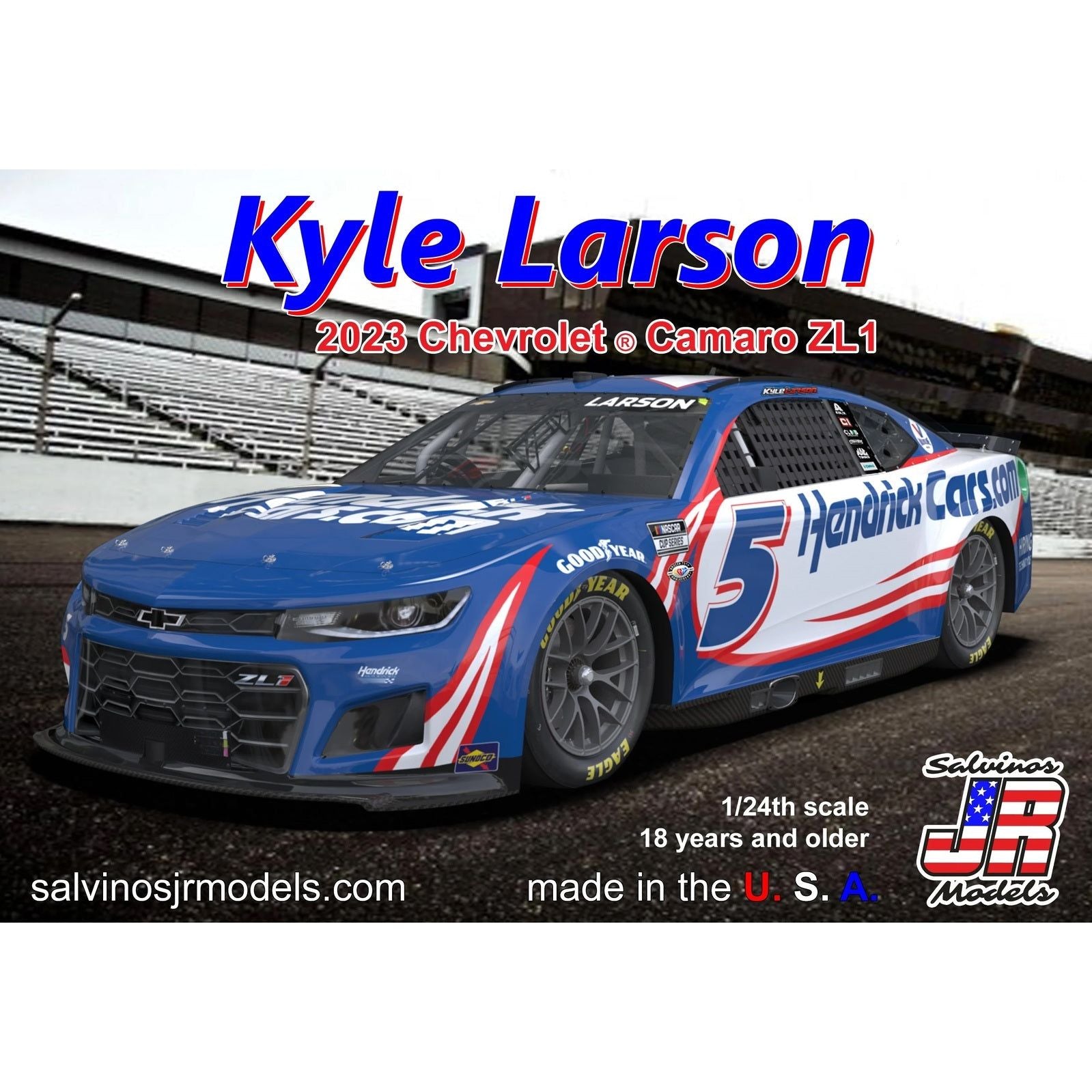 SALVINOS JR 1/24 2023 Kyle Larson Chevy Camaro - HendrickCars Primary Paint Scheme Plastic Model Kit