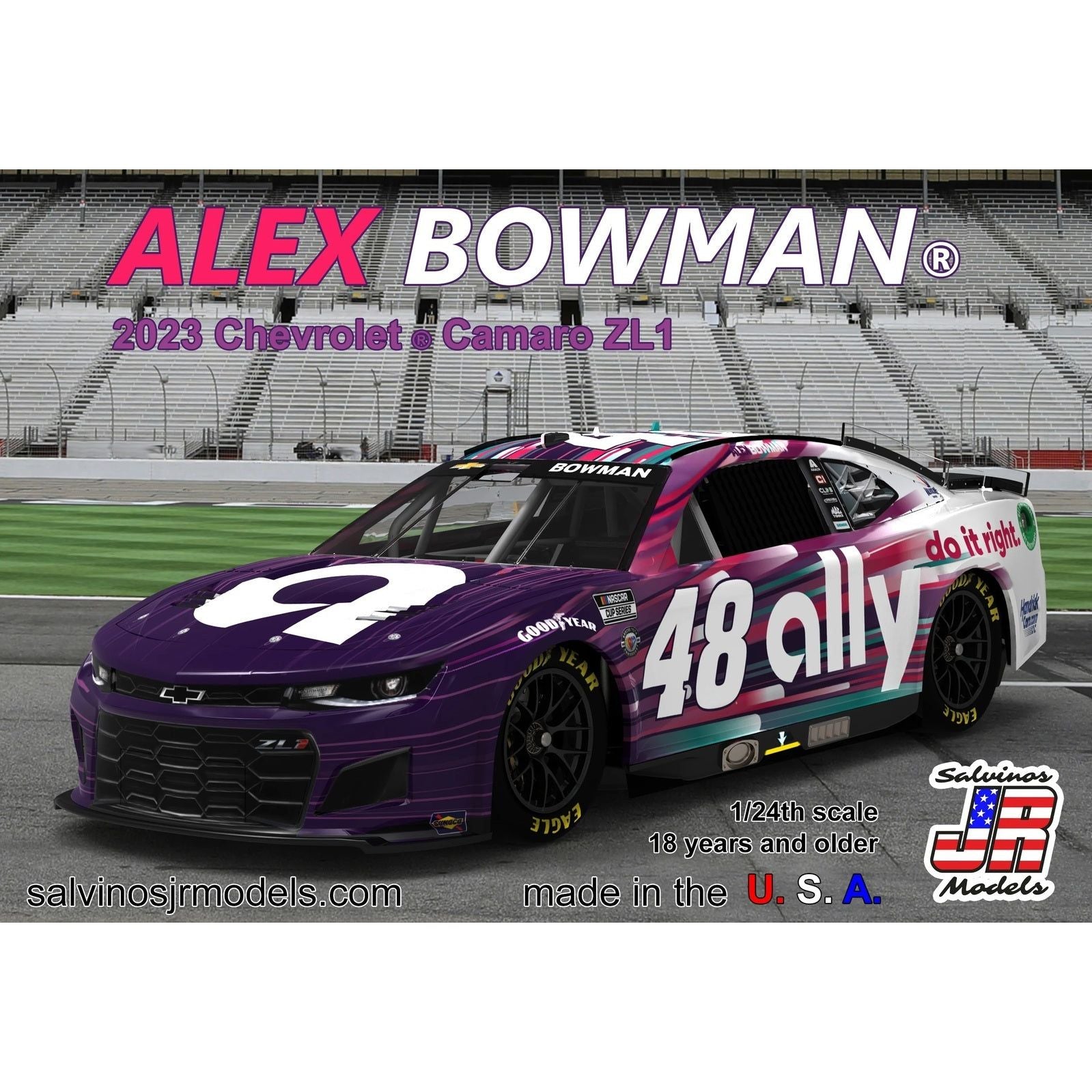 SALVINOS JR 1/24 Hendrick Motorsports Alex Bowman 2023 Camaro Primary Plastic Model Kit