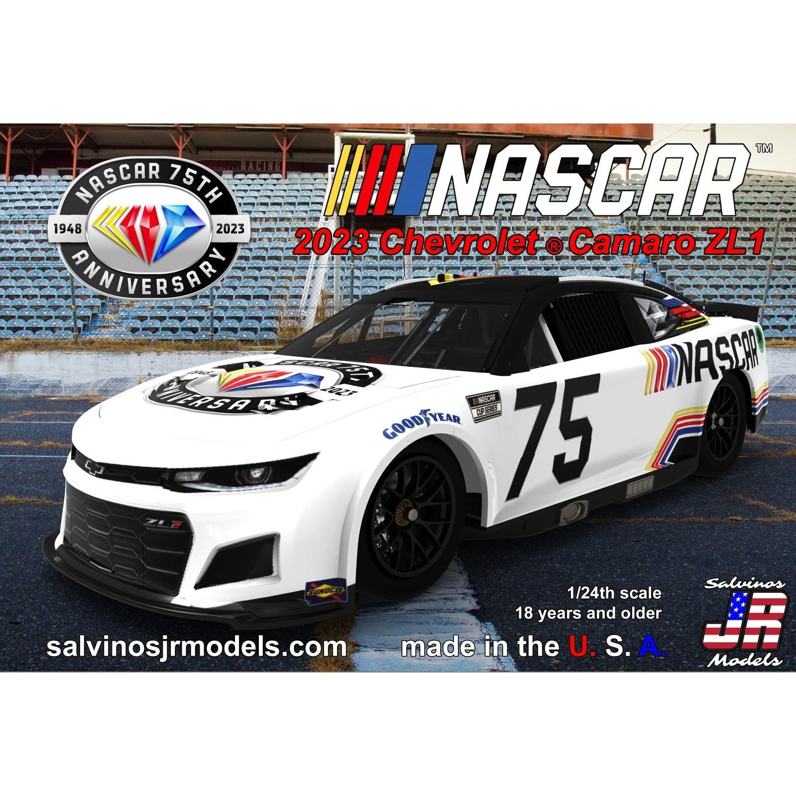 SALVINOS JR 1/24 NASCAR 75th Diamond Anniversary 2023 Chevrolet Camaro ZL1