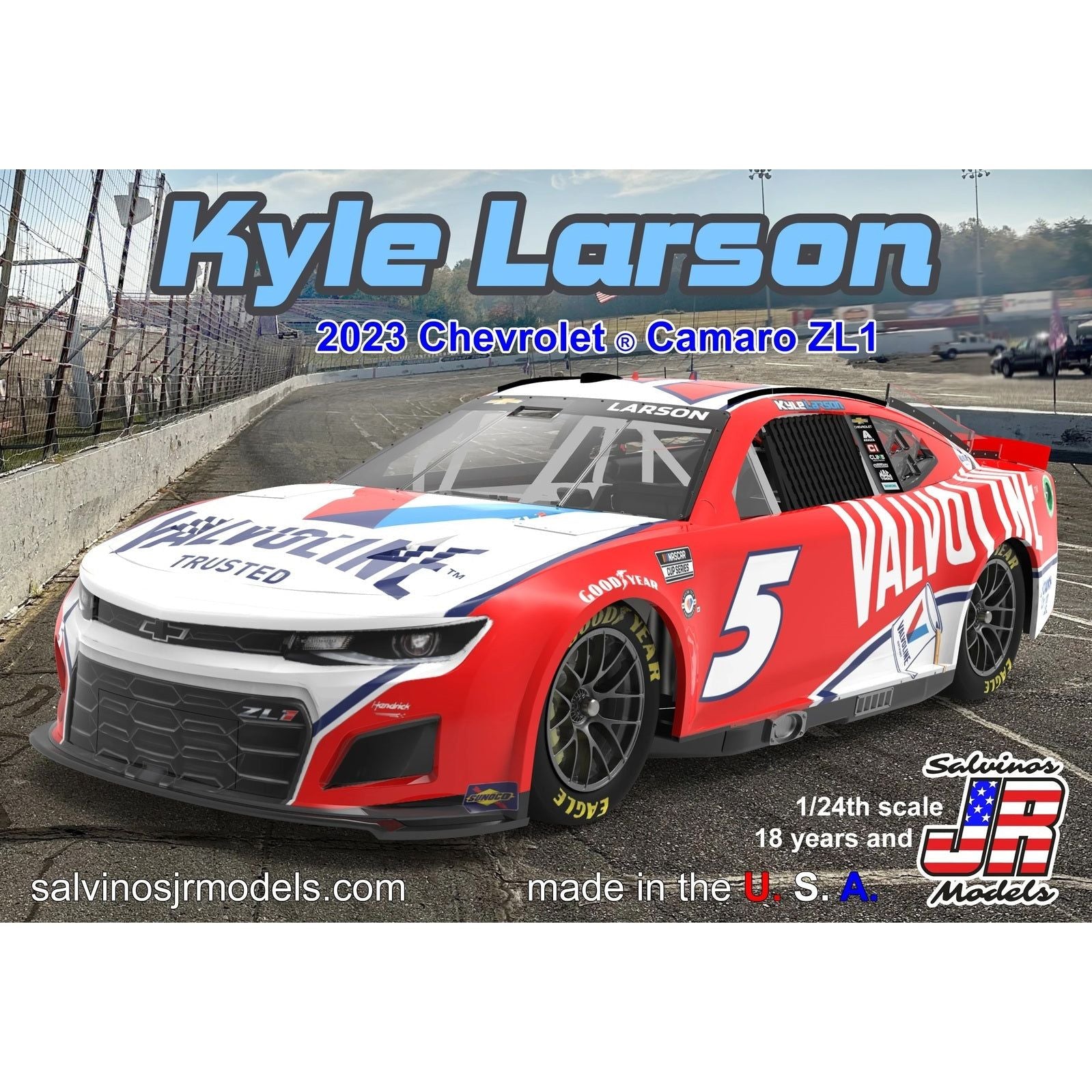 SALVINOS JR 1/24 Hendrick Motorsports Kyle Larson 2023 Camaro "Valvoline" Plastic Model Kit