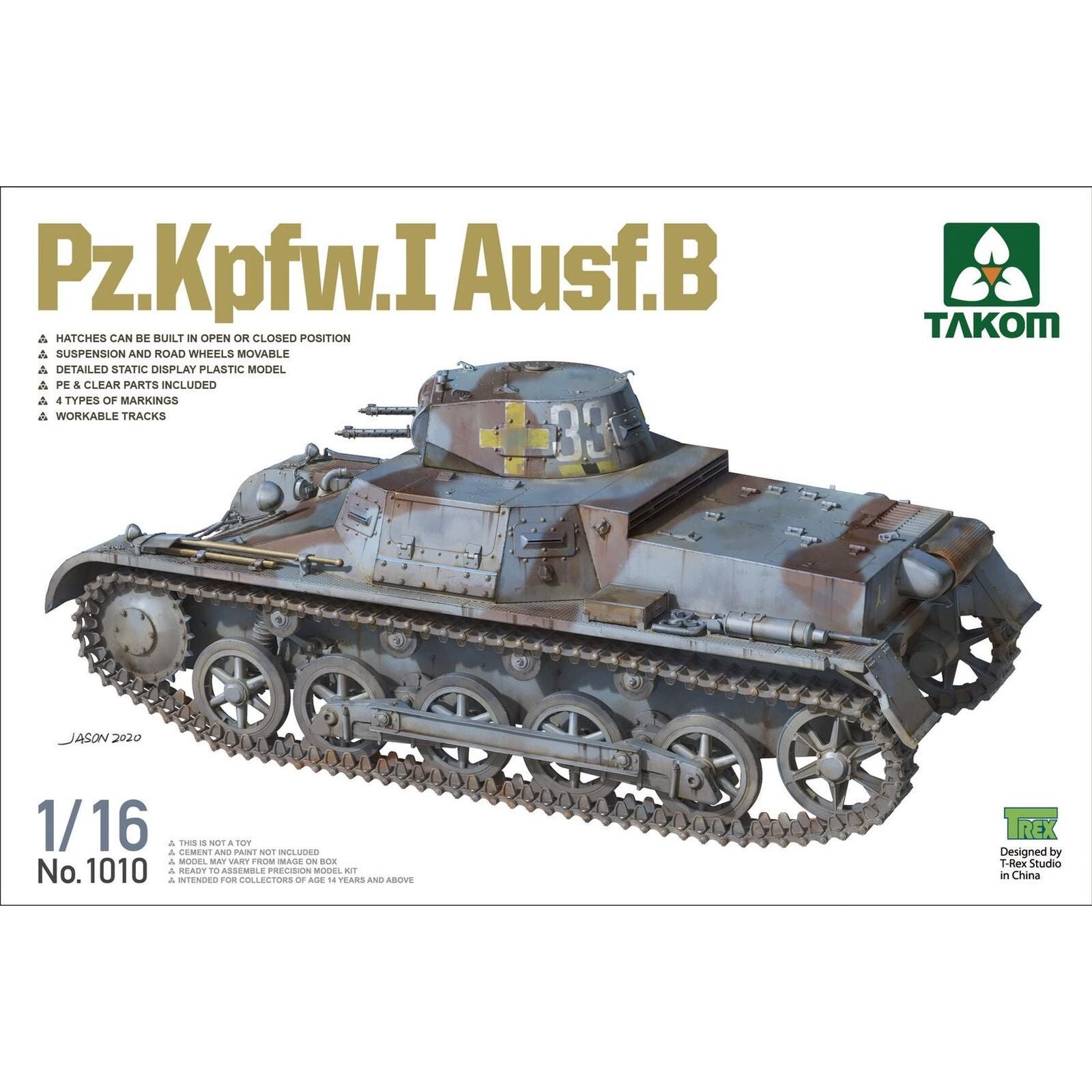 Takom 1/16 Pz.Kpfw.I Ausf.B Plastic Model Kit