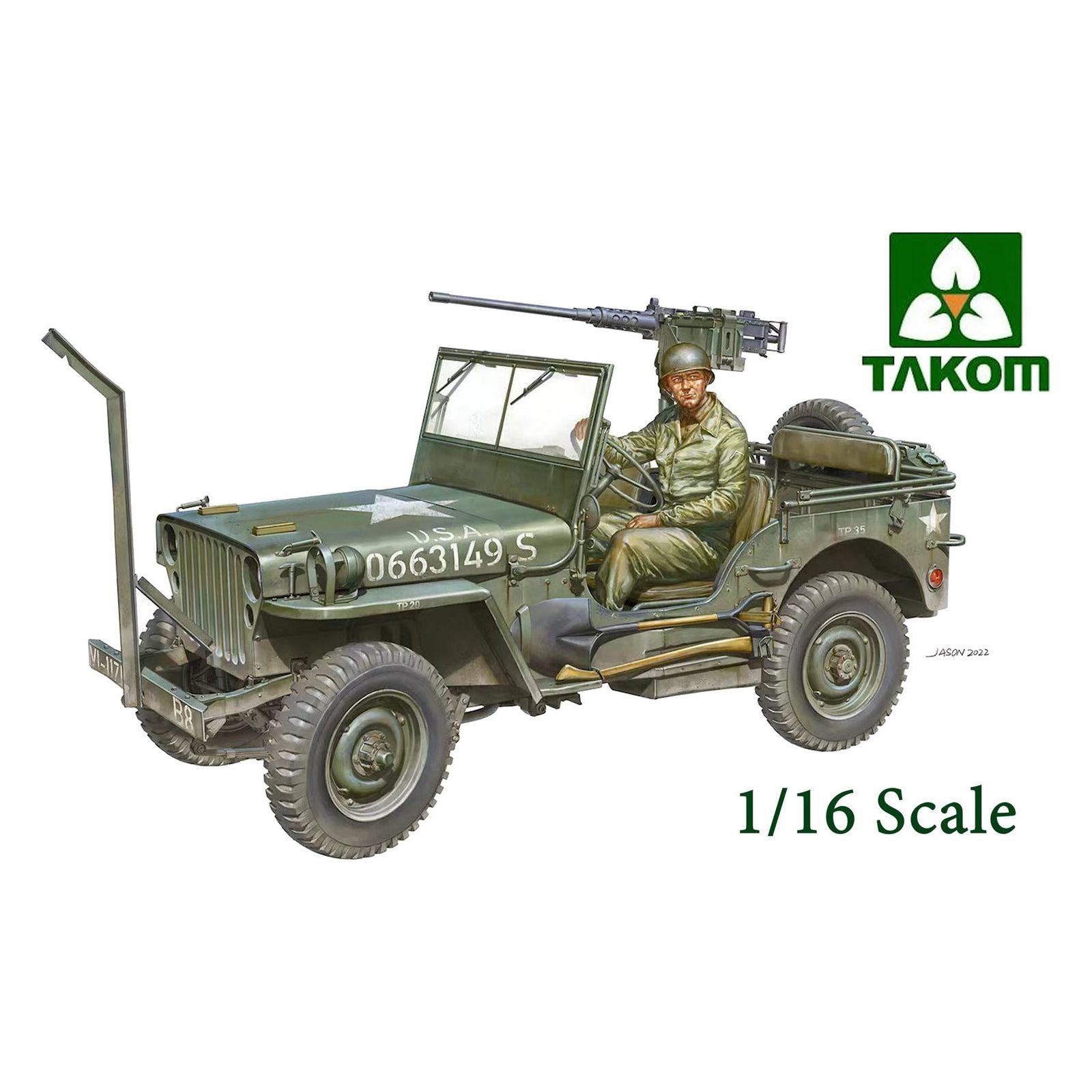 Takom 1/16 US WWII Quarter Ton 4X4 Utility Vehicle Plastic Model Kit [1016]