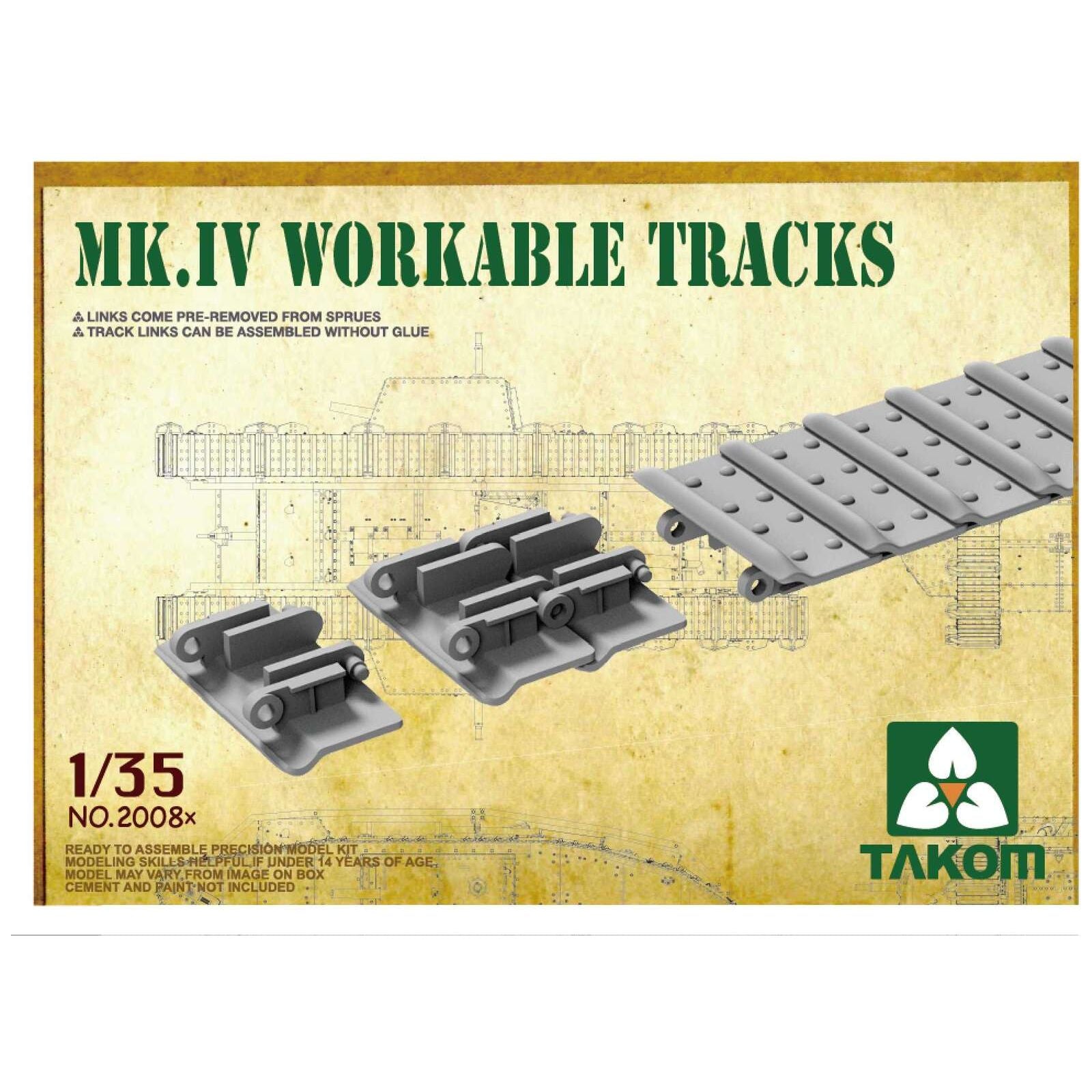 Takom 1/35 WWI Heavy Battle Tank Mark IV Male Plastic Model Kit