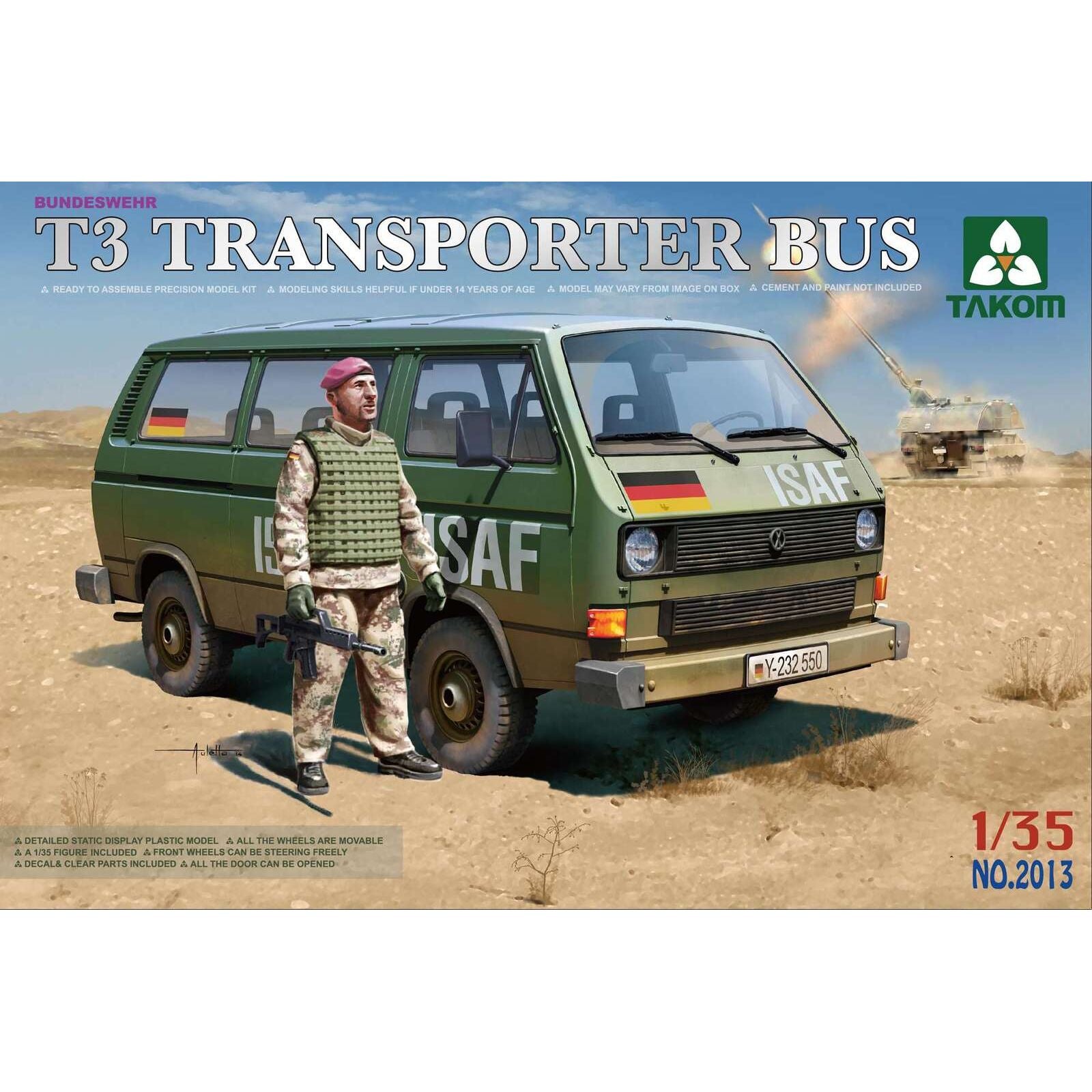 Takom 1/35 Bundeswehr T3 Transporter Bus (with figure) Plastic Model Kit [2013]