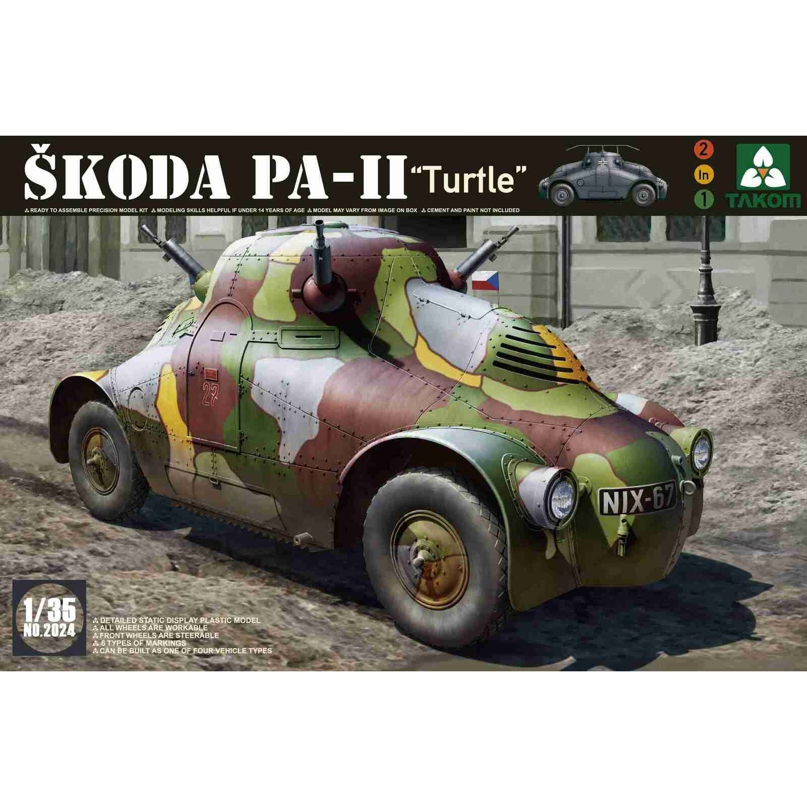 Takom 1/35 WWII S?koda PA-II (Turtle) Plastic Model Kit