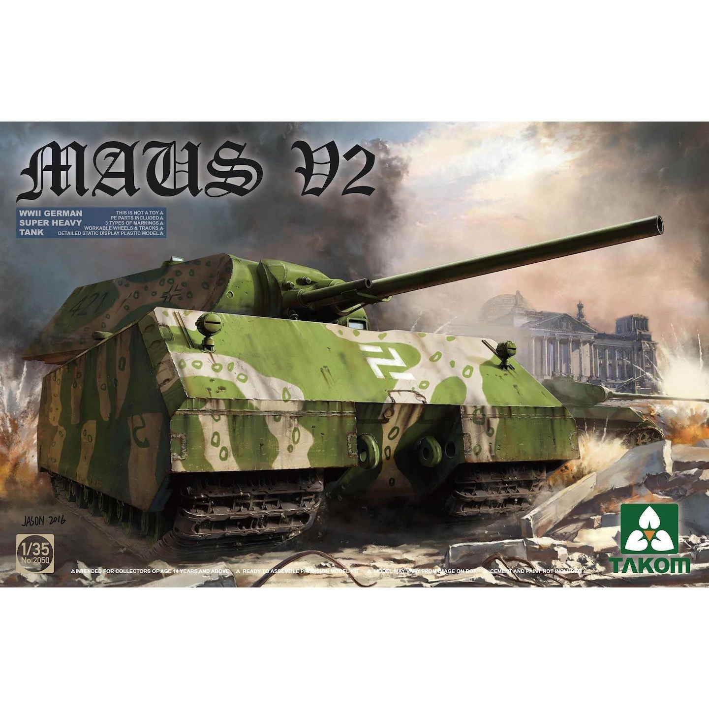 Takom 1/35 WWII German Super Heavy Tank Maus V2 Plastic Model Kit