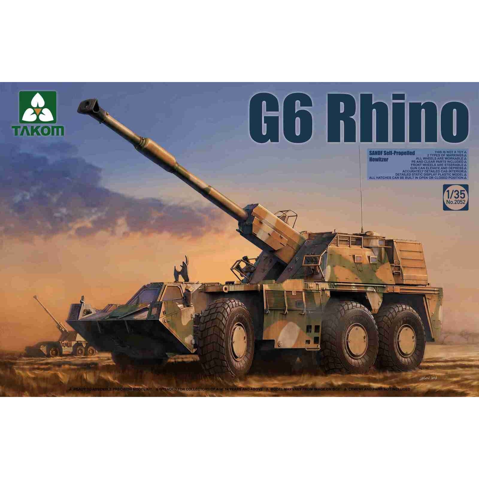 Takom 1/35 SANDF Self-Propelled Howitzer G6 Rhino Plastic Model Kit