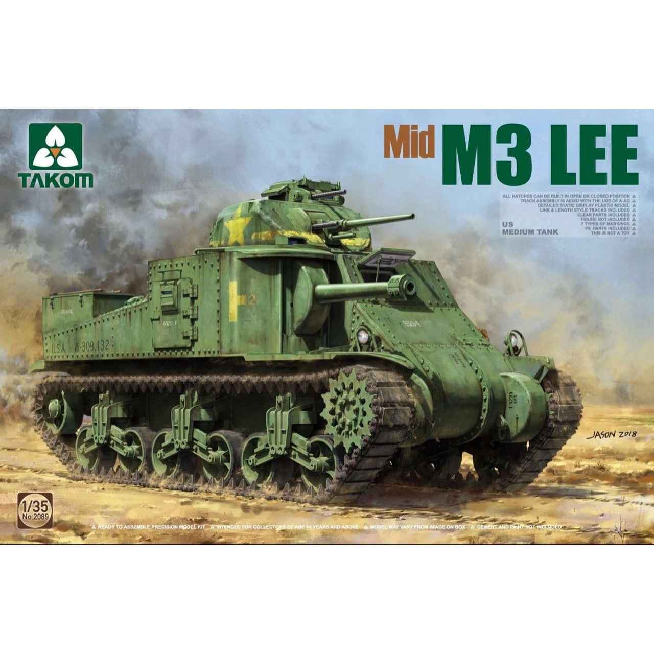 Takom 1/35 US Medium Tank M3 Lee Mid Plastic Model Kit